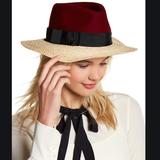Kate Spade Accessories | Kate Spade New York Colorblock Wool Crown Fedora | Color: Black/Red | Size: Os