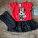 Disney Matching Sets | Minnie Mouse 2pc Outfit | Color: Black/Red | Size: 2tg