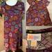 Lularoe Dresses | Lularoe Purple Floral Midi Dress Sz Xxs | Color: Orange/Purple | Size: Xxs