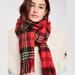 Free People Accessories | Free People Bailey Brushed Plaid Scarf Nwot | Color: Red | Size: Os