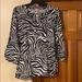 Nine West Tops | Nine West 3/4 Sleeve Zebra Top | Color: Black/White | Size: Xl