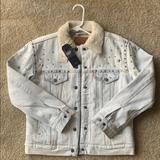 Levi's Jackets & Coats | Levi’s Premium: Ex-Boyfriend Trucker Sherpa Jacket | Color: Blue/White | Size: Xs