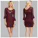 Free People Dresses | Free People Textured Lace Knit Bodycon Dress, M | Color: Pink/Red | Size: M