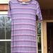 Lularoe Dresses | Lularoe M Julia Fitted Dress Pink Purple Stripes | Color: Pink/Purple | Size: M