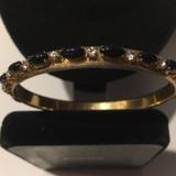 J. Crew Jewelry | J.Crew Gold Tone Bangle Bracelet Black Stones | Color: Black/Gold | Size: Os