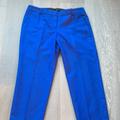 J. Crew Pants & Jumpsuits | J. Crew “Cafe Capri” Pants With Navy Hem Stripe | Color: Blue | Size: 4