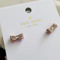 Kate Spade Jewelry | Kate Spade Rose Gold Pave Bow Studs Earrings | Color: Gold/Pink | Size: Os