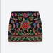 Zara Skirts | Embroidered Mini Skirt By Zara! | Color: Black | Size: M