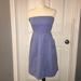 J. Crew Dresses | J. Crew Strapless Fit Flare Dress Textured Pockets | Color: Blue | Size: 10