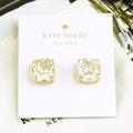 Kate Spade Jewelry | Kate Spade Clear Square Stud Earrings Gold Plated | Color: Gold | Size: Os