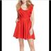 Free People Dresses | Free People Red Half Moon Mini Dress + Pockets! | Color: Red | Size: S