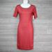 Lularoe Dresses | Lularoe Julia Ringer Red Dress Size 2xs (00-0) | Color: Red | Size: Xxs