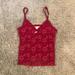 Victoria's Secret Intimates & Sleepwear | Floral Laced Victoria’s Secret Angels Red Top | Color: Red | Size: L