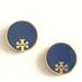 Tory Burch Jewelry | New Tory Burch Kira Blue Enamel Gold Earring | Color: Blue/Gold | Size: .6"