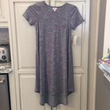 Lularoe Dresses | Floral Lularoe Carly Dress With Pocket | Color: Gray/Purple | Size: Xxs