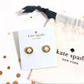 Kate Spade Jewelry | Kate Spade Spot The Spade Stud Earrings In White | Color: Gold/White | Size: Os
