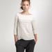 J. Crew Tops | J Crew 3/4 Sleeve Boat Neck T-Shirt Beige/Gray Szs | Color: Cream/Gray | Size: S