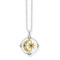 THOMAS SABO Damen Halskette mit Anhänger, Stern und Mond, Gold 70cm