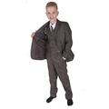 Cinda 5 Piece Boy Suits Boys Wedding Suit Page Boy Party Prom (14-15 Years, Brown Grey)