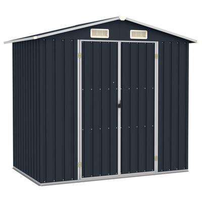 vidaXL Garden Shed Anthracite 205x129x183 cm Galvanised Steel