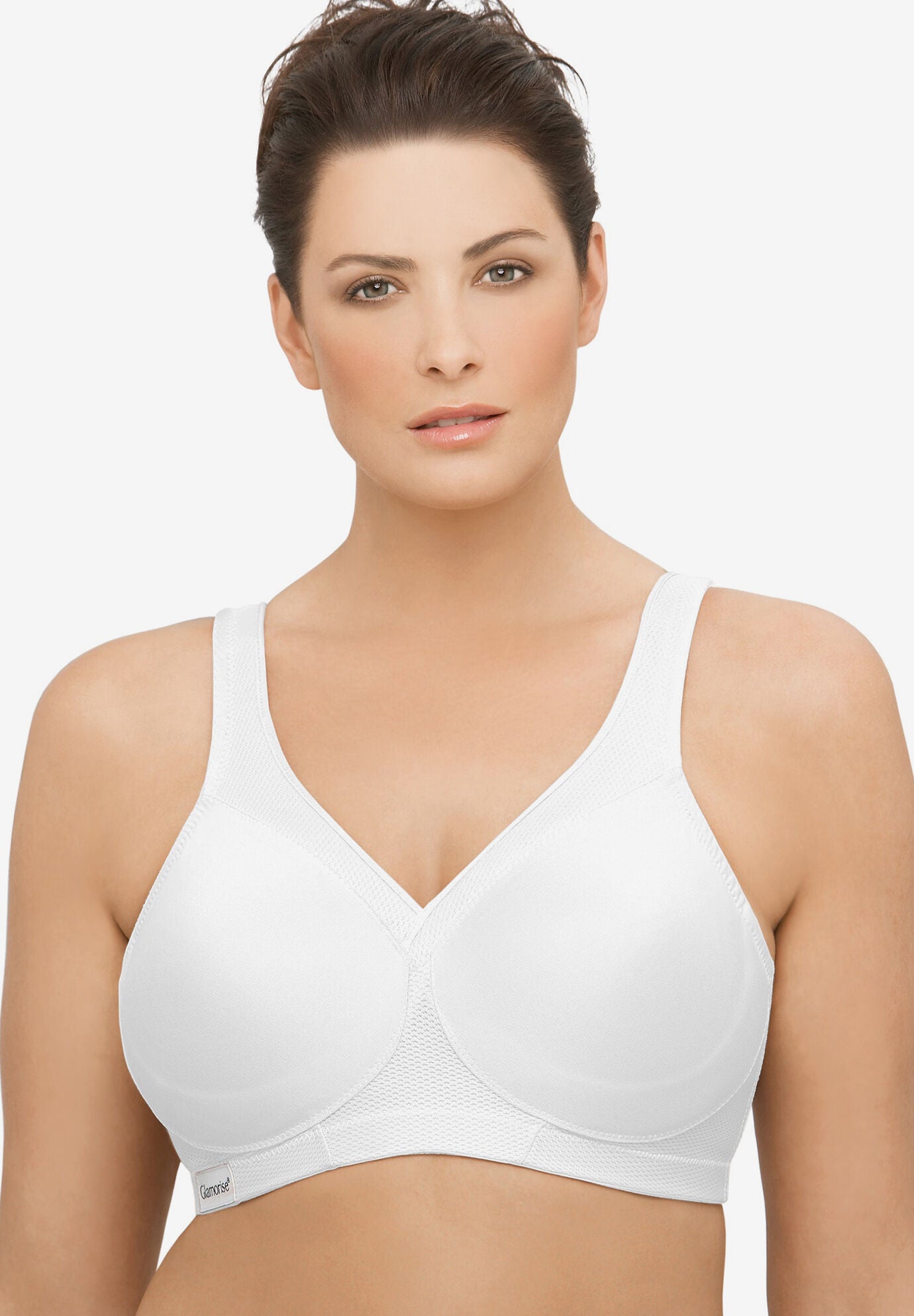 Plus Size Women's Glamorise MagicLift Seamless Sports Wirefree Bra 1006 (Women's & Women's Plus) by Glamorise in White (Size 34 D)