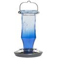 Latitude Run® Dierck Perky-Pet Vintage Glass Hummingbird Feeder Glass in Blue | 10.8 H x 5.5 W x 5.5 D in | Wayfair