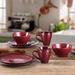 Lorren Home Trends Lorren 16 Piece Stoneware Dinnerware Set, Service for 4 Ceramic/Earthenware/Stoneware in Red | Wayfair LH525