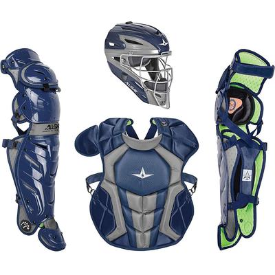 All Star System7 Axis NOCSAE Certified Senior Pro Catcher's Kit - Ages 12-16 Navy