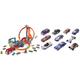 Hot Wheels 54886 1:64 Die-Cast Auto Geschenkset, je 10 Spielzeugautos, Spielzeug Autos+CDL45 Action Mega Crash Superbahn, Trackset mit Loopings und Kurven inkl. 2 Starter und 1 Spielzeugauto