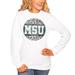 Women's White Michigan State Spartans Scoop & Score Long Sleeve T-Shirt