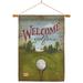Breeze Decor Welcome Golfers 2-Sided Polyester 40" H x 28" W Flag set in Gray/Green | 40 H x 28 W x 1 D in | Wayfair