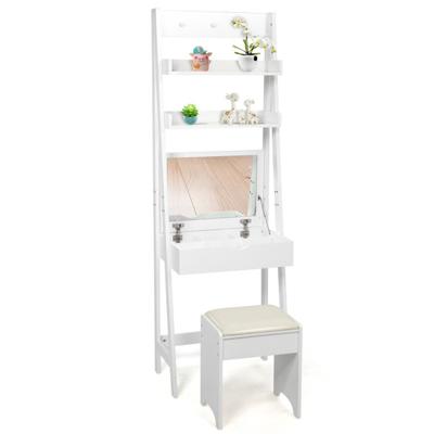 Costway 3-in-1 Modern Shelf Vanity Set with Flip T...