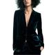 MUCOO Womens Casual Work Office Blazer Buttons Long Sleeve Tailored Suits Jackets, Dark Green, XXL