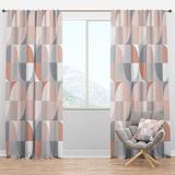 Design Art Textured Geometric Semi-Sheer Thermal Rod Pocket Single Curtain Panel Polyester/Linen | 84 H in | Wayfair CTN24305-52-84