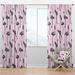 Design Art Mid-Century Flamingo Striped Semi-Sheer Thermal Rod Pocket Single Curtain Panel Polyester/Linen | 95 H in | Wayfair CTN24136-52-95
