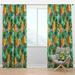 Design Art Tropical Pinapples Floral Semi-Sheer Thermal Rod Pocket Single Curtain Panel Polyester/Linen | 90 H in | Wayfair CTN18951-52-90