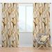 Design Art Mid-Century Floral Semi-Sheer Thermal Rod Pocket Single Curtain Panel Polyester/Linen | 95 H in | Wayfair CTN24626-52-95