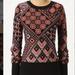 Anthropologie Sweaters | Anthropologie Charlie & Robin Neo Jacquard Sweater | Color: Black/Orange | Size: S