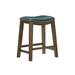 Red Barrel Studio® 25.75" Counter Stool Wood/Upholstered/Leather in Green | 24 H x 21 W x 14.5 D in | Wayfair 42D3BF098D4B4EE2B483DF1A5F0B5086