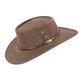 Jacaru Brown Bovine Leather Australian Made Bush Hat. Handmade. Sent from Australia (Medium)