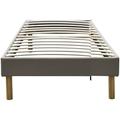 Gregory - Solide et Confortable Sommier Tapissier marron + Pieds en 20 cm pour matelas en 80x200