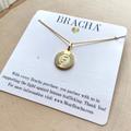 Free People Jewelry | Nwt Free People X Bracha 14k Filled Initial Medallion Necklace F | Color: Gold | Size: Os