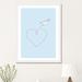 East Urban Home Paper Plane & Heart I by Nouveau Prints - Painting Print Paper/Metal in Blue | 32 H x 24 W x 1 D in | Wayfair