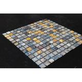 Joy Life 12" x 12" Seashell Grid Mosaic Wall & Floor Tile 12.0 H x 12.0 W x 0.1 D in blue/brown/yellowShell | Wayfair S004
