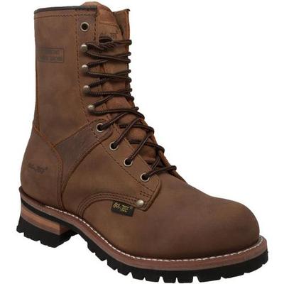 AdTec Mens 9'' Brown Soft Toe Logger Boots