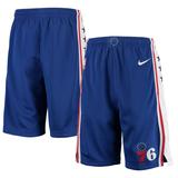 Youth Nike Royal Philadelphia 76ers 2020/21 Swingman Shorts - Icon Edition