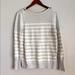 J. Crew Sweaters | J Crew Cotton Grey White Button Boatneck Sweater | Color: Gray/White | Size: M