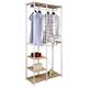eSituro Heavy Duty Adjustable Clothes Rail, Double Rod Garment Rack,Wooden Coat Stand Clothings Wadrobe Organizer, 5 Tiers Metal Storage Shoe Rack Cabinet Shelves Shelving Unit, White