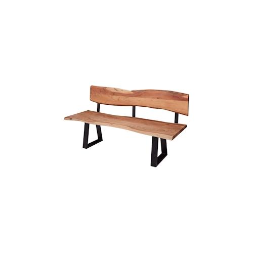 FineBuy Esszimmerbank 160cm Essbank mit Lehne Baumkante Sitzbank Bank Holz