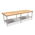 John Boos Wood Top Work Table w/ Undershelf Wood/Stainless Steel in White | 35.75 H x 36 D in | Wayfair TNS16